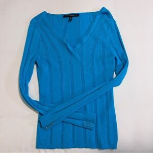White House Black Market Teal Knit Top